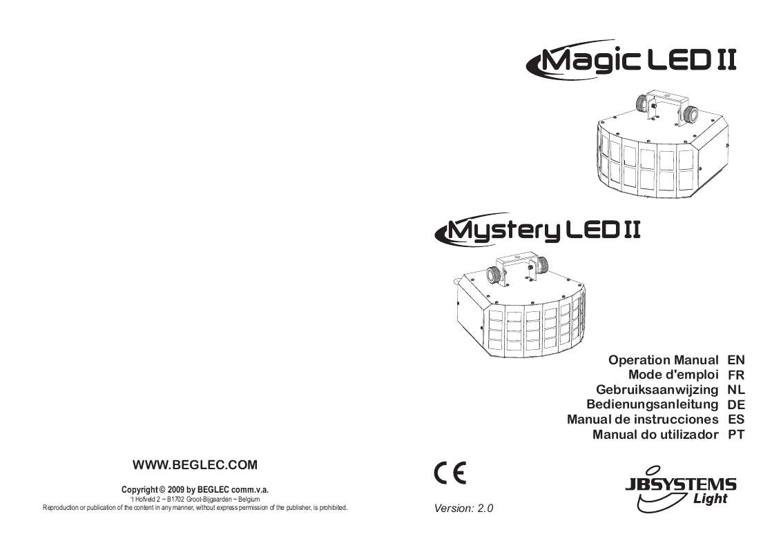 Guide utilisation  JBSYSTEMS LIGHT MAGIC LED II  de la marque JBSYSTEMS LIGHT