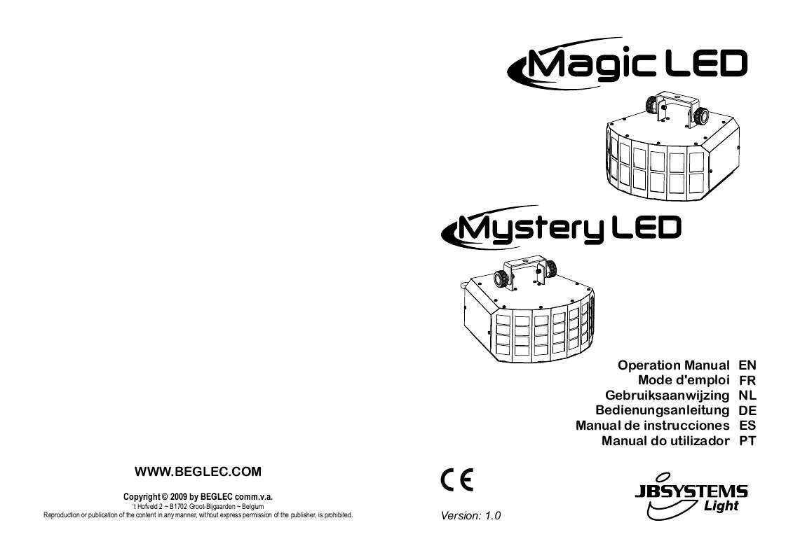 Guide utilisation  JBSYSTEMS LIGHT MYSTERY LED  de la marque JBSYSTEMS LIGHT