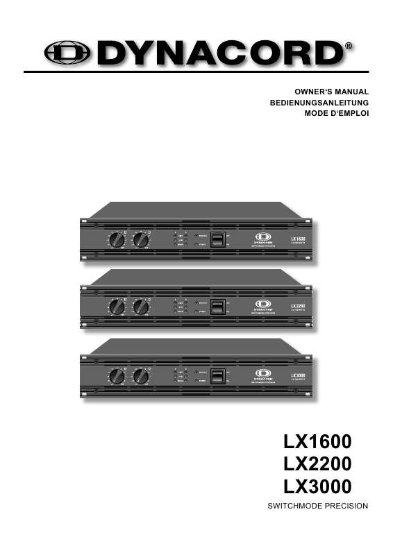Guide utilisation  DYNACORD LX1600  de la marque DYNACORD