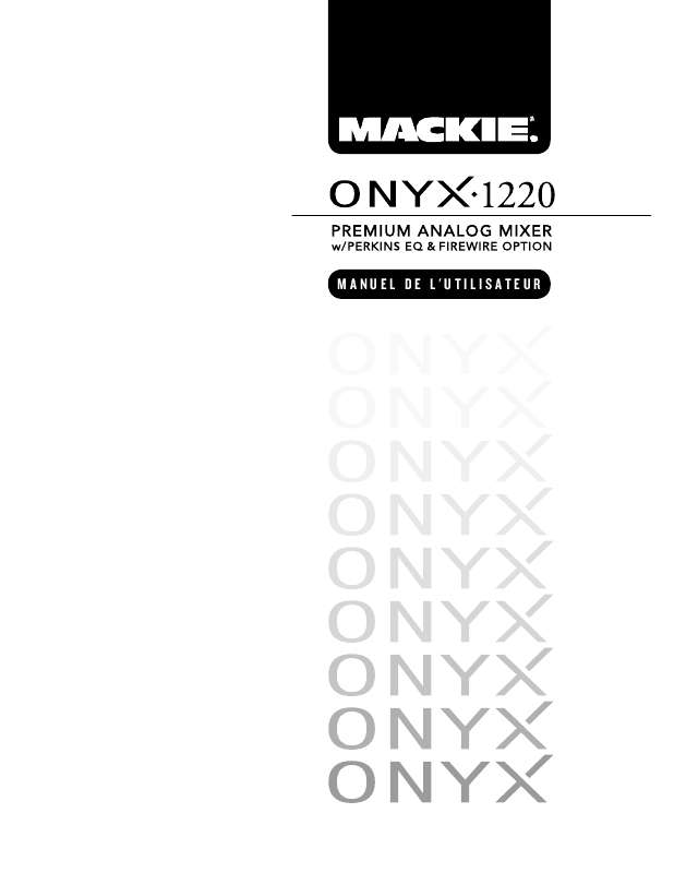 Guide utilisation  MACKIE ONYX 1220  de la marque MACKIE