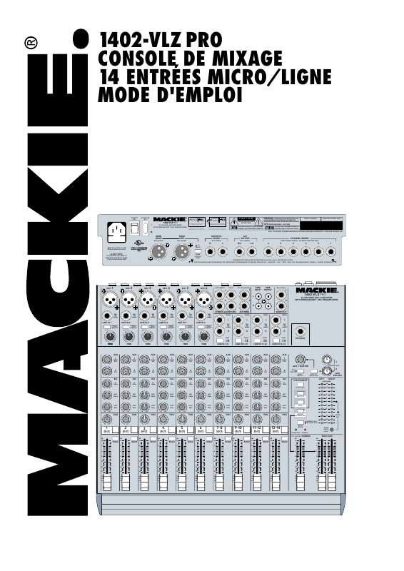 Guide utilisation  MACKIE 1402VLZPRO  de la marque MACKIE