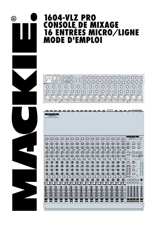 Guide utilisation  MACKIE 1604VLZPRO  de la marque MACKIE