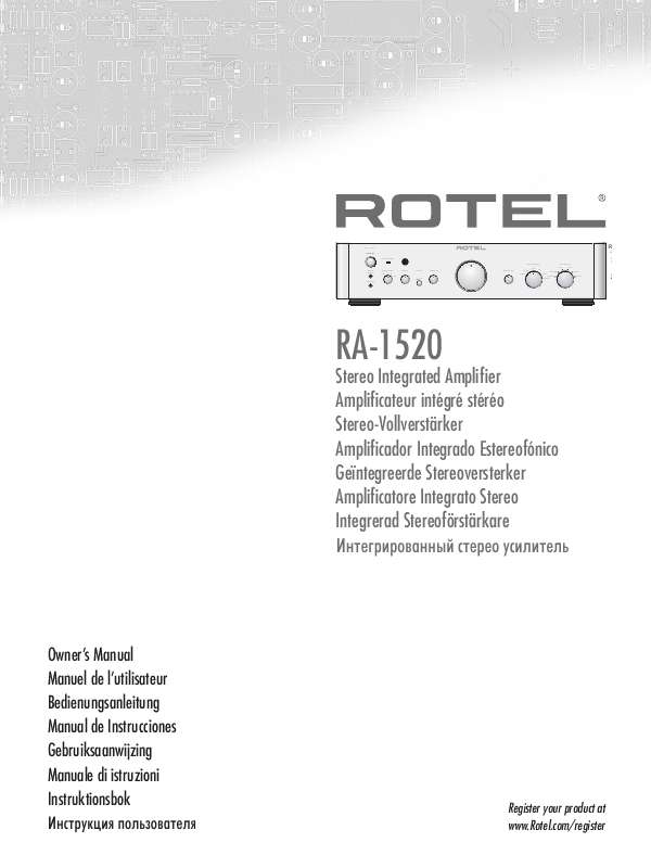 Guide utilisation ROTEL RA-1520  de la marque ROTEL