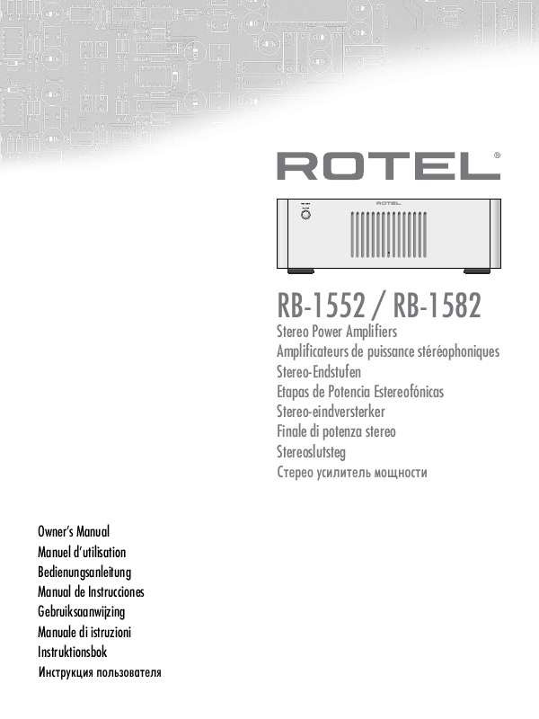 Guide utilisation ROTEL RB-1552  de la marque ROTEL
