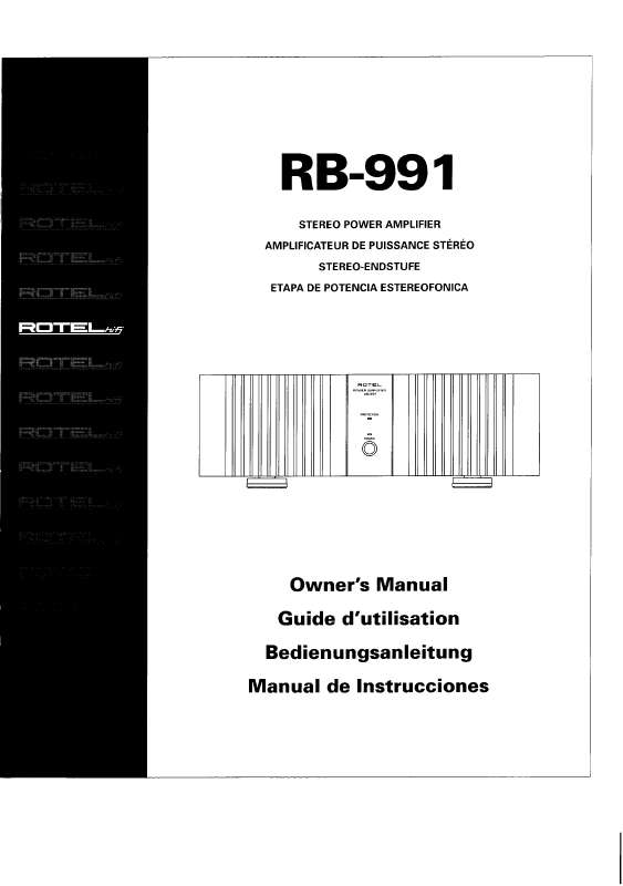 Guide utilisation ROTEL RB-991  de la marque ROTEL