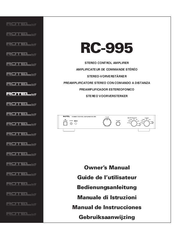 Guide utilisation ROTEL RC-995  de la marque ROTEL