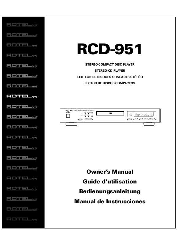 Guide utilisation ROTEL RCD-951  de la marque ROTEL