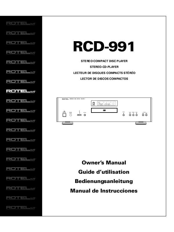 Guide utilisation ROTEL RCD-991  de la marque ROTEL