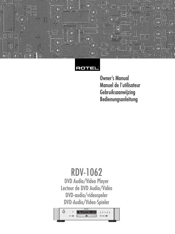 Guide utilisation ROTEL RDV-1062  de la marque ROTEL
