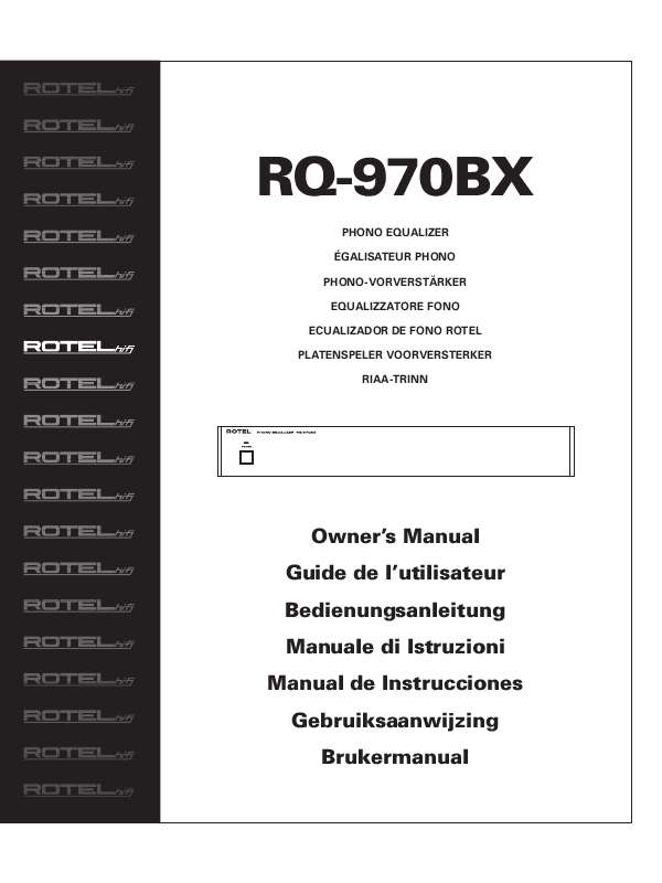 Guide utilisation ROTEL RQ-970BX  de la marque ROTEL