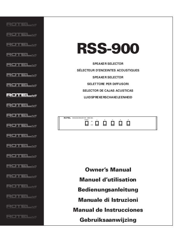 Guide utilisation ROTEL RSS900  de la marque ROTEL