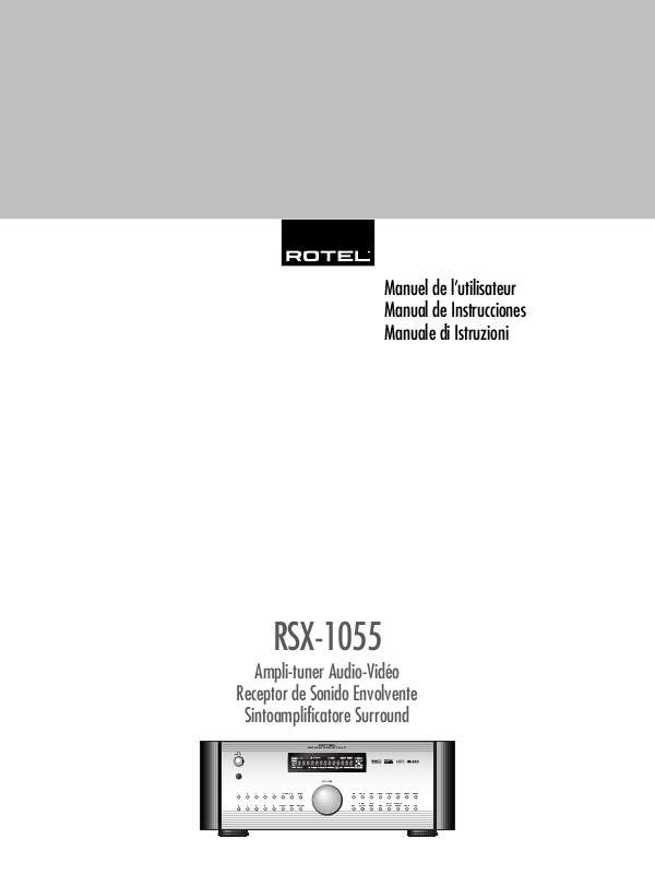 Guide utilisation ROTEL RSX-1055  de la marque ROTEL