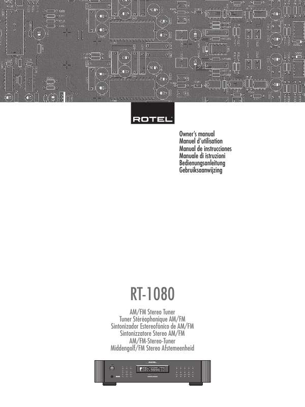 Guide utilisation ROTEL RT-1080  de la marque ROTEL