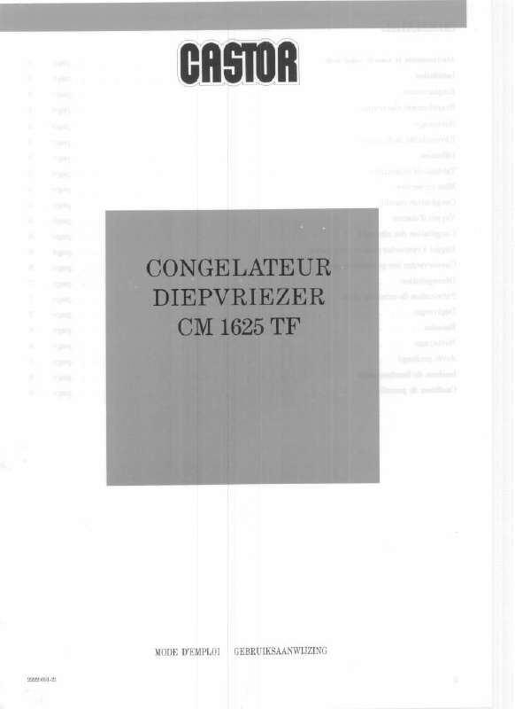 Guide utilisation  CASTOR CM1625TF  de la marque CASTOR