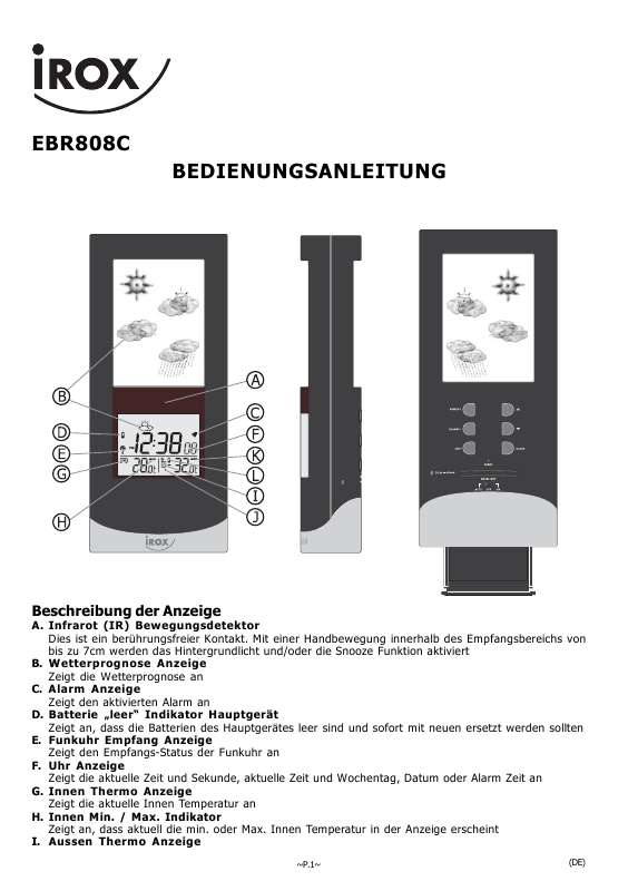 Guide utilisation  IROX EBR808CL  de la marque IROX