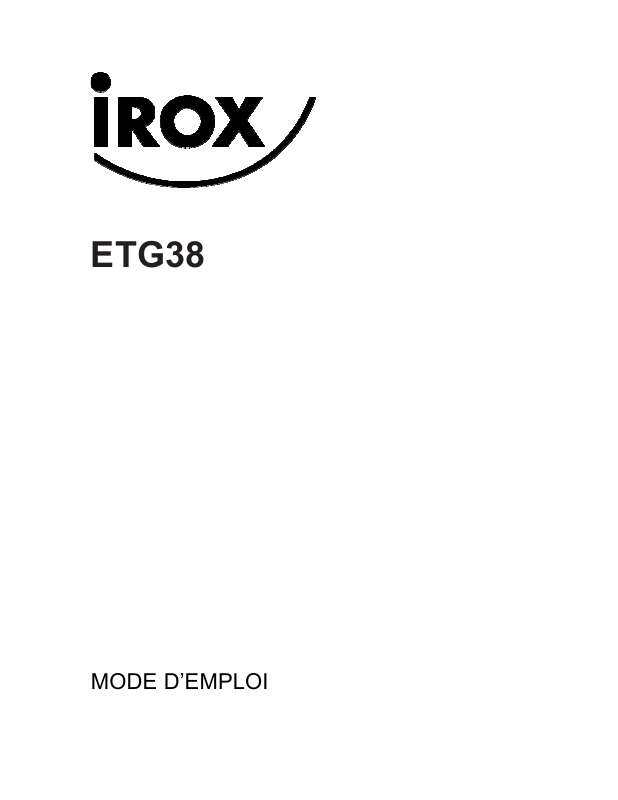 Guide utilisation  IROX ETG38  de la marque IROX