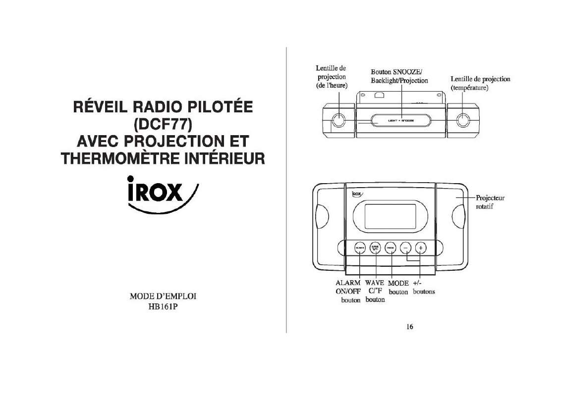 Guide utilisation  IROX HB161P  de la marque IROX