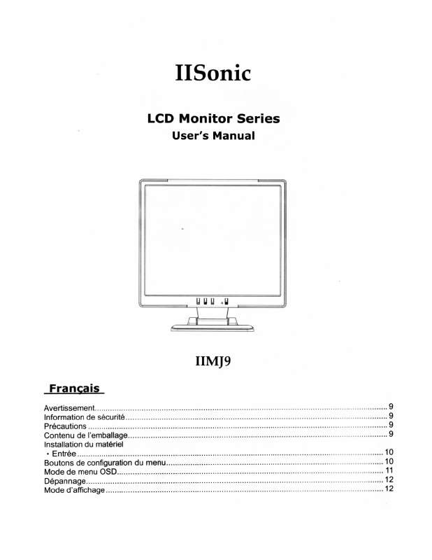 Guide utilisation IISONIC IIMJ9  de la marque IISONIC