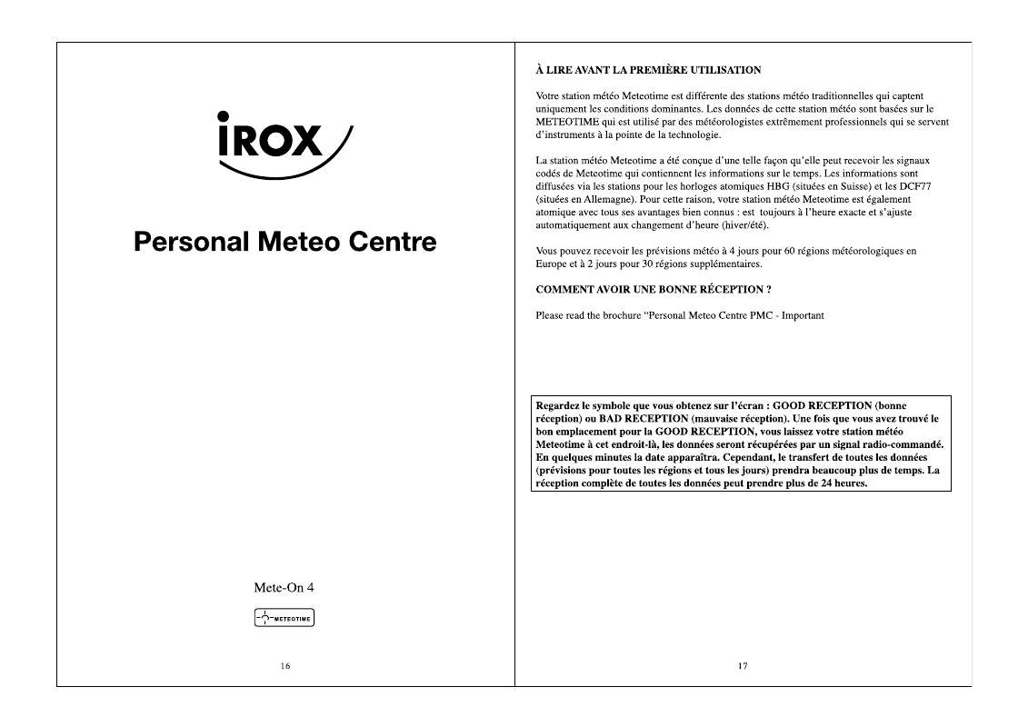 Guide utilisation  IROX METE-ON 4  de la marque IROX