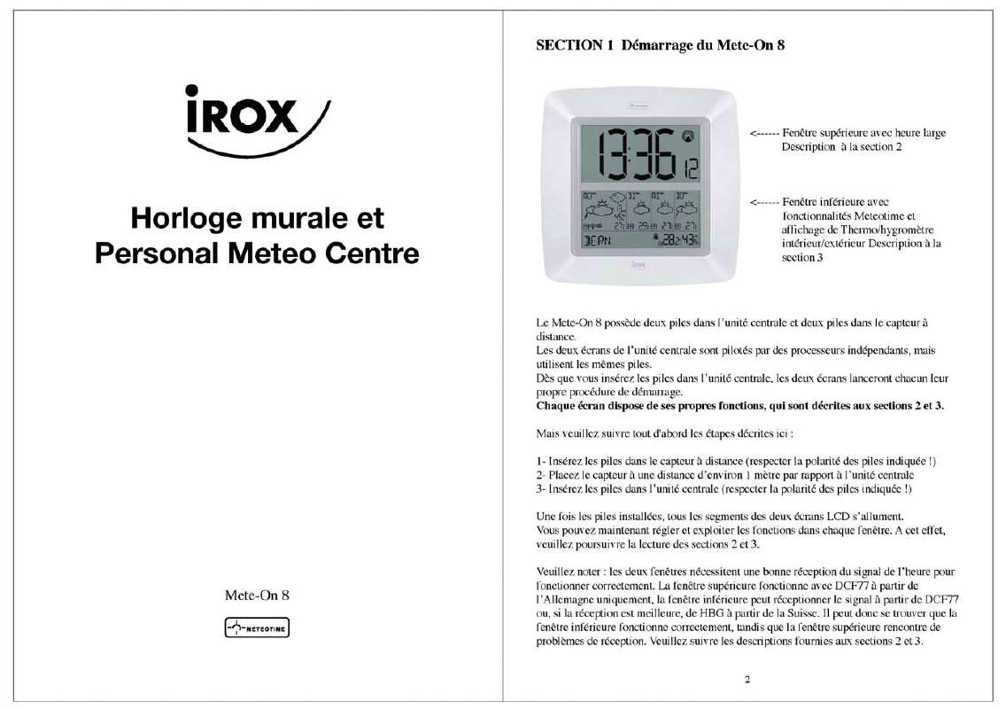Guide utilisation  IROX METE-ON 8  de la marque IROX