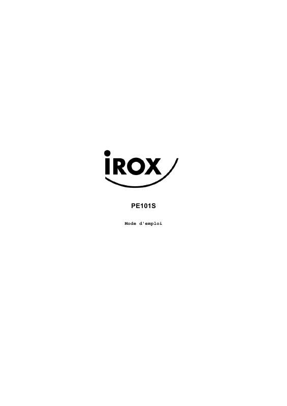 Guide utilisation  IROX PE101S  de la marque IROX