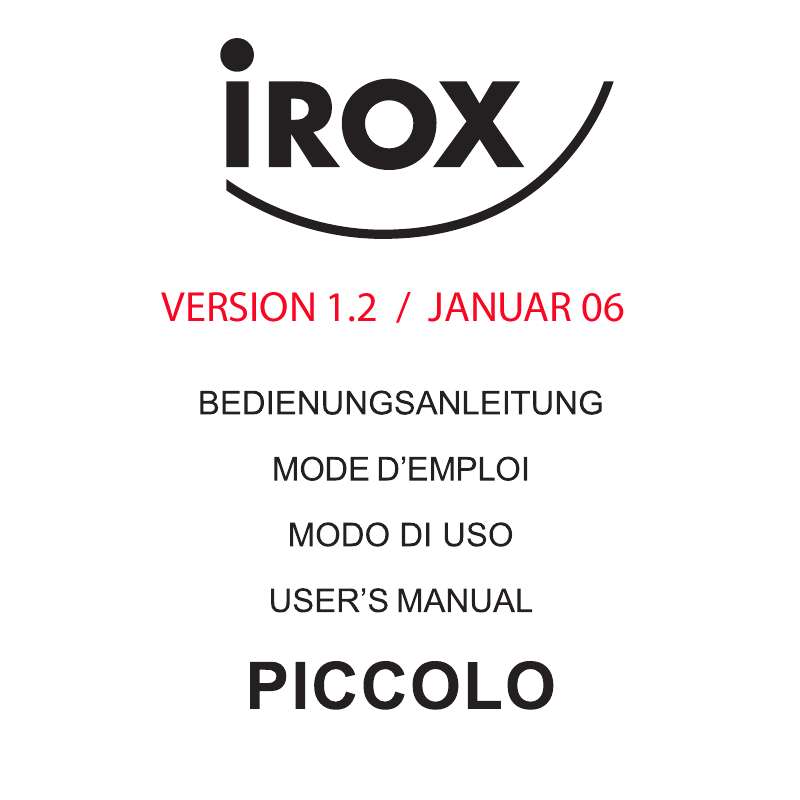 Guide utilisation  IROX PICCOLO  de la marque IROX