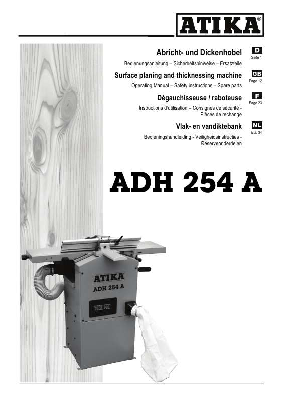Guide utilisation ATIKA ADH 254 A  de la marque ATIKA