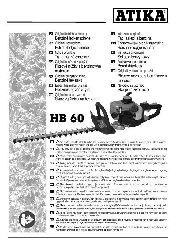 Guide utilisation ATIKA HB 60  de la marque ATIKA