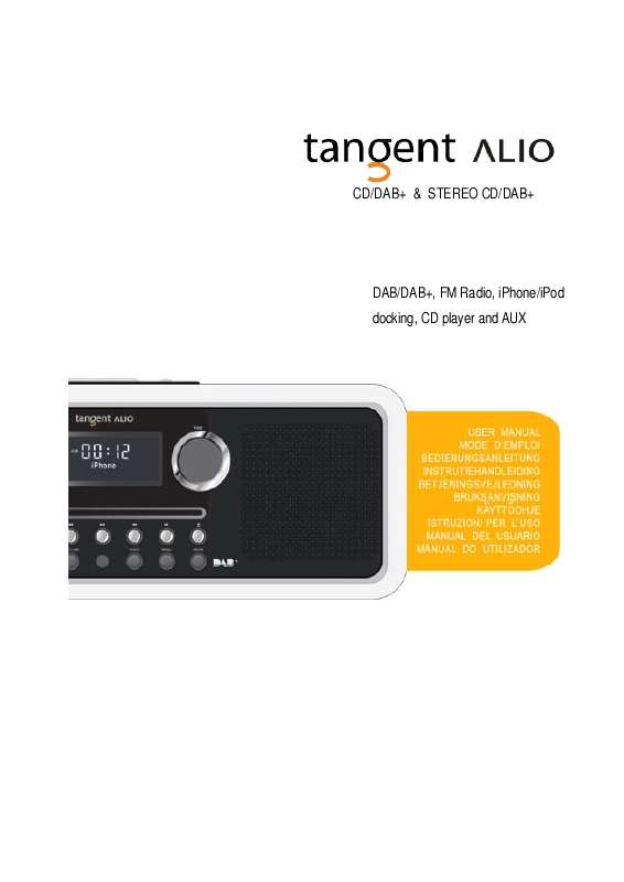 Guide utilisation  TANGENT ALIO CD-DAB PLUS  de la marque TANGENT