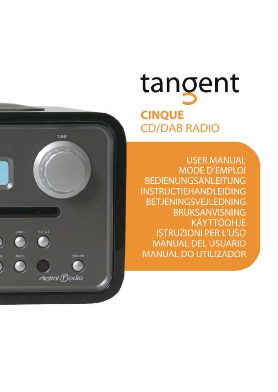 Guide utilisation  TANGENT CINQUE CD-DAB RADIO  de la marque TANGENT