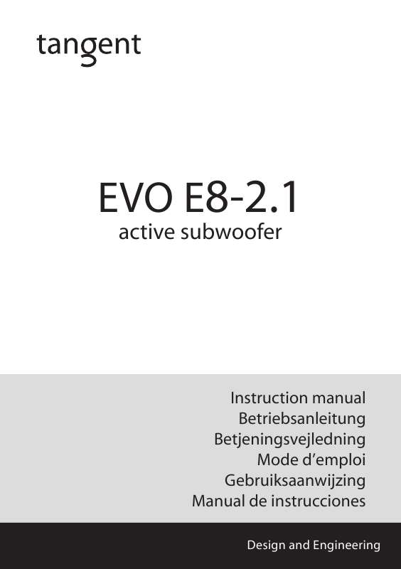 Guide utilisation  TANGENT EVO E8 2.1  de la marque TANGENT