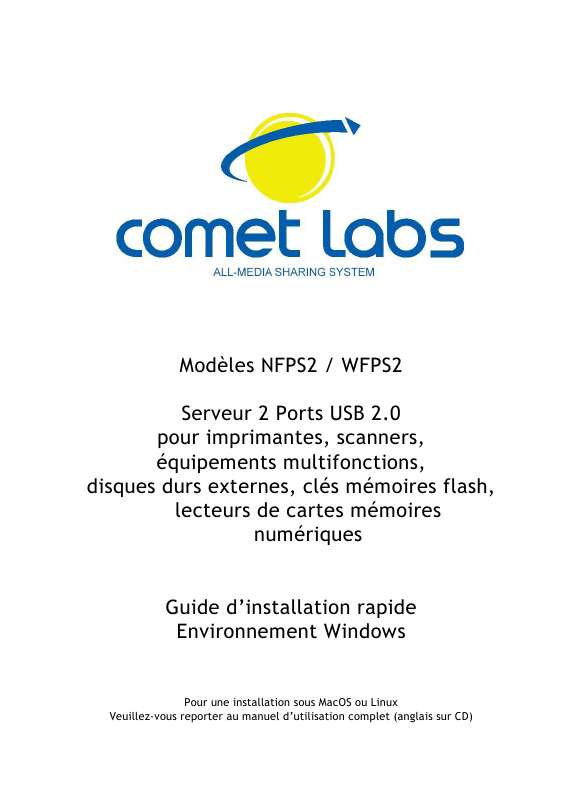 Guide utilisation  COMET LABS WFPS2  de la marque COMET LABS