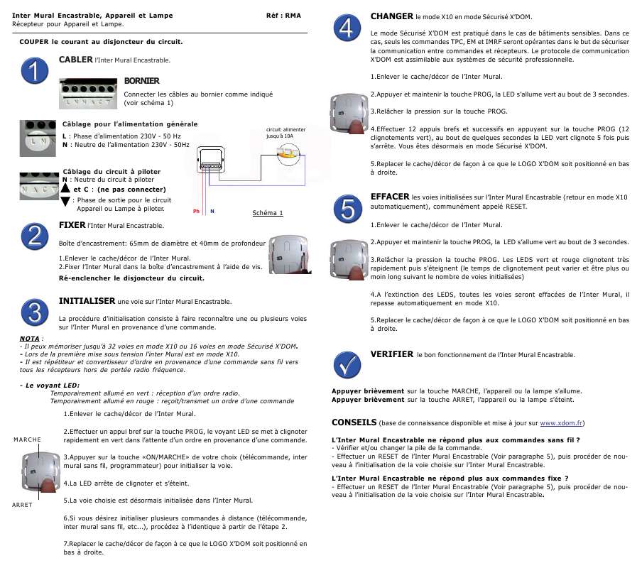 Guide utilisation X10 RMA  de la marque X10