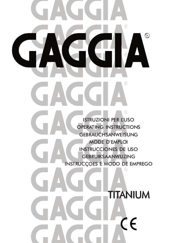Guide utilisation GAGGIA TITANIUM de la marque GAGGIA
