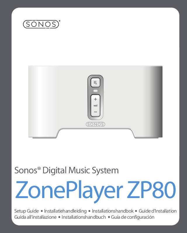 Guide utilisation SONOS ZONEPLAYER 80  de la marque SONOS