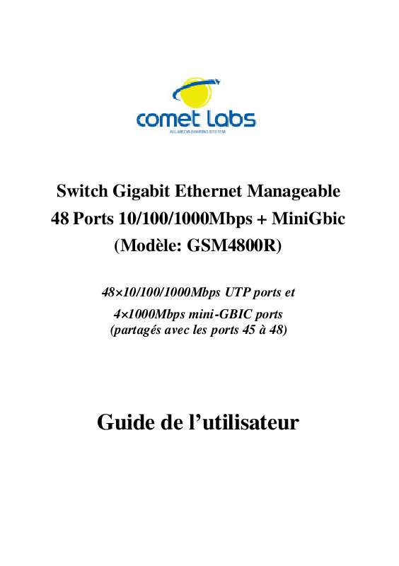 Guide utilisation  COMET LABS GSM4800R  de la marque COMET LABS