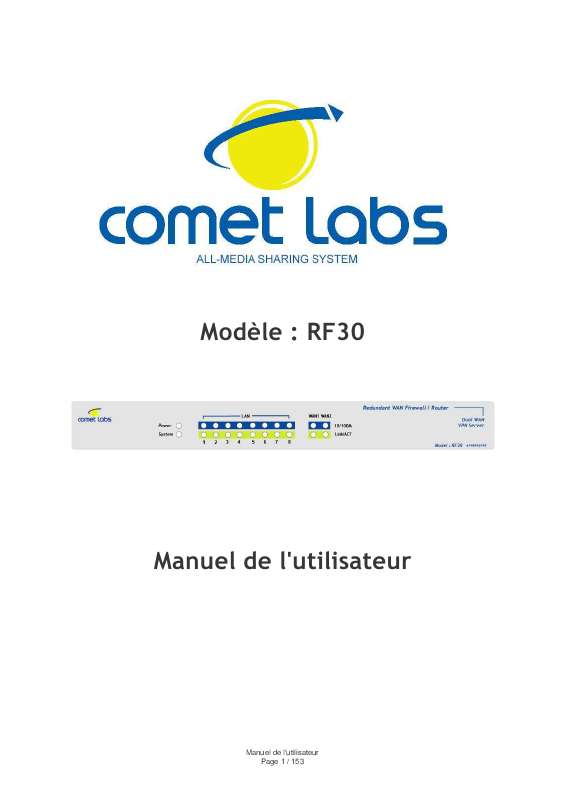 Guide utilisation  COMET LABS RF30  de la marque COMET LABS
