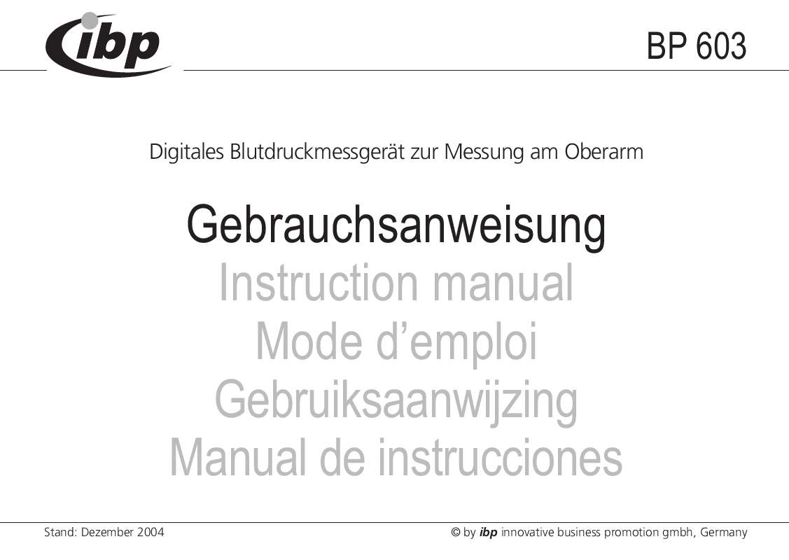 Guide utilisation  IBP BP 603  de la marque IBP