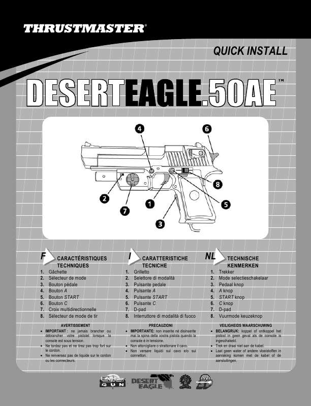 Guide utilisation  TRUSTMASTER PSX DESERT EAGLE .50AE GC1  de la marque TRUSTMASTER