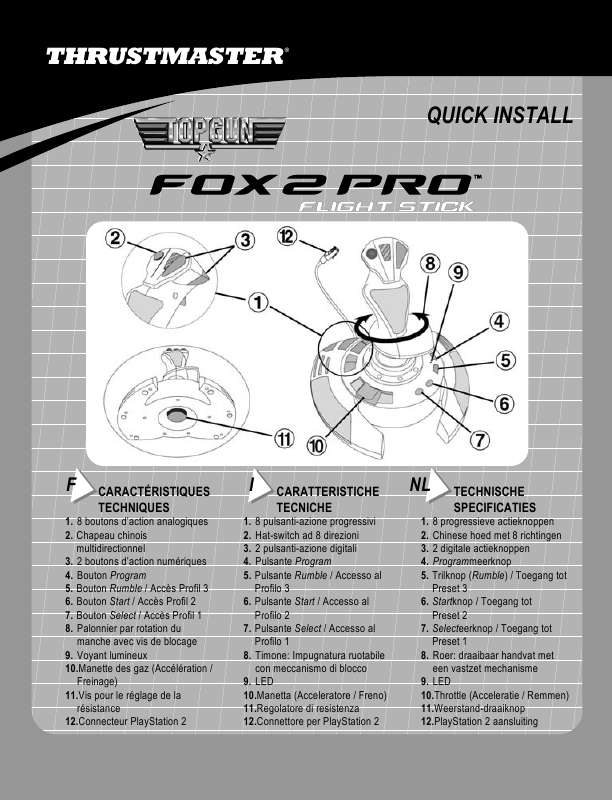 Guide utilisation  TRUSTMASTER TOP GUN FOX 2 PRO  de la marque TRUSTMASTER