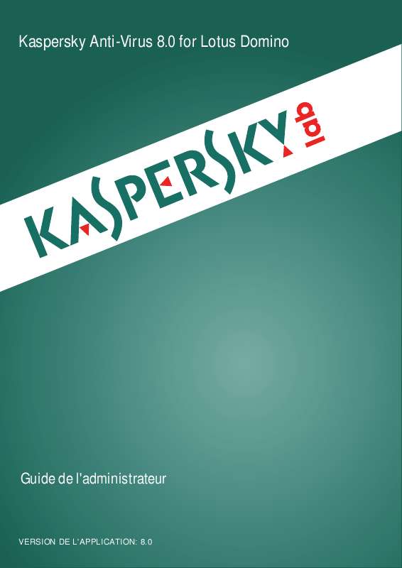 Guide utilisation KASPERSKY ANTI-VIRUS 8  de la marque KASPERSKY
