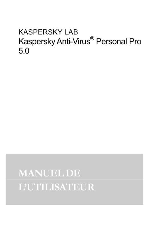 Guide utilisation KASPERSKY ANTI-VIRUS PERSONAL PRO 5.0  de la marque KASPERSKY