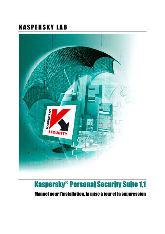 Guide utilisation KASPERSKY PERSONAL SECURITY SUITE 1.1  de la marque KASPERSKY