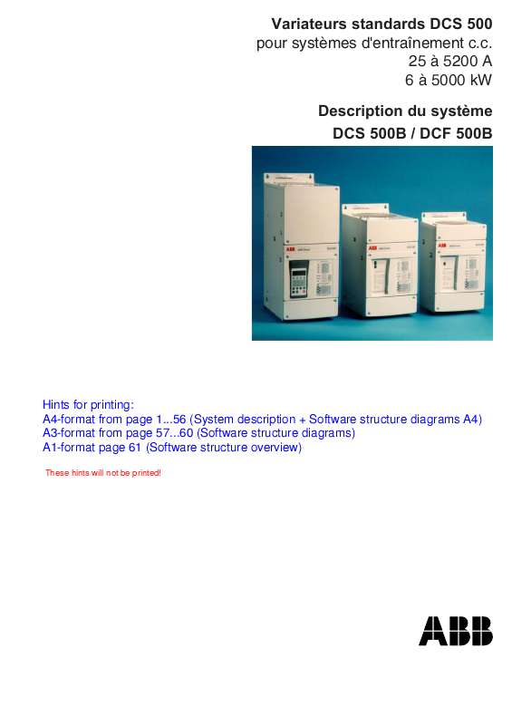 Guide utilisation  ABB DCS 500B  de la marque ABB