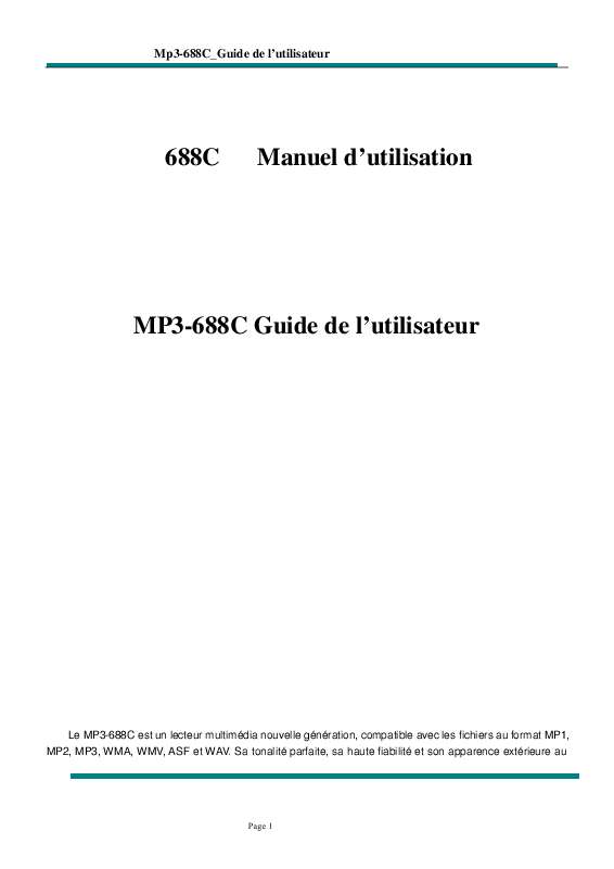 Guide utilisation NEO MP3-688C  de la marque NEO