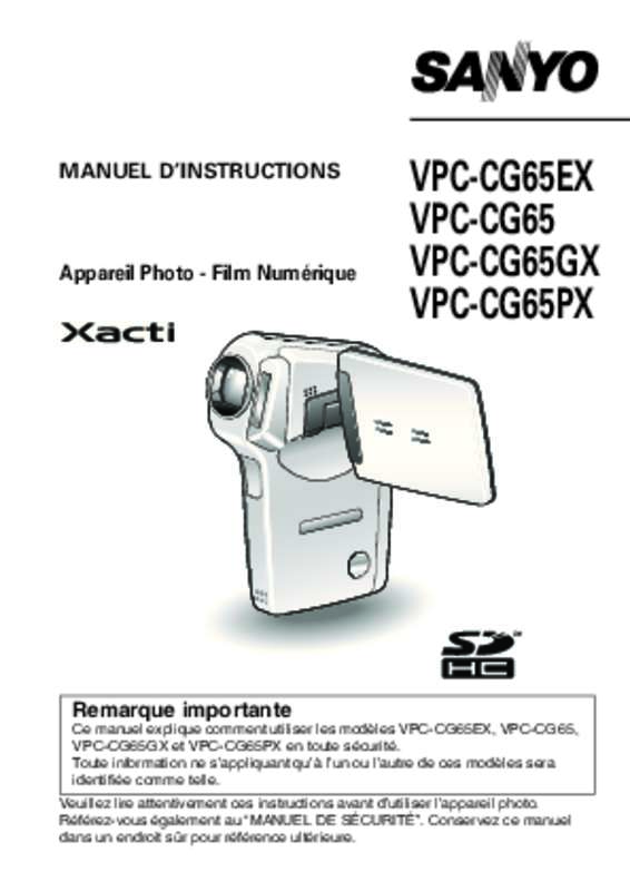Guide utilisation  LOGICOM-SANYO XACTI VP-CG65  de la marque LOGICOM-SANYO