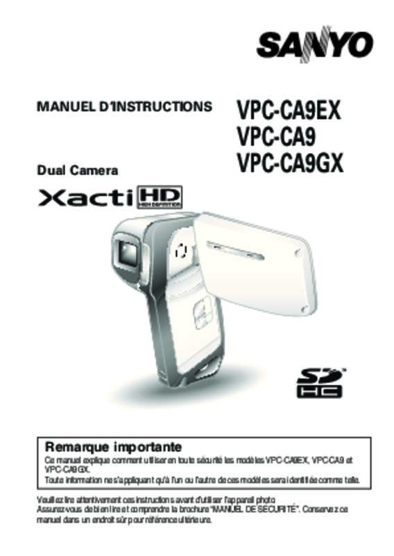 Guide utilisation  LOGICOM-SANYO XACTI VPC-CA9EX  de la marque LOGICOM-SANYO