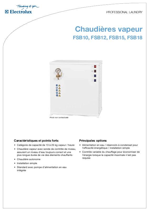 Guide utilisation  ELECTROLUX LAUNDRY SYSTEMS FSB18  de la marque ELECTROLUX LAUNDRY SYSTEMS