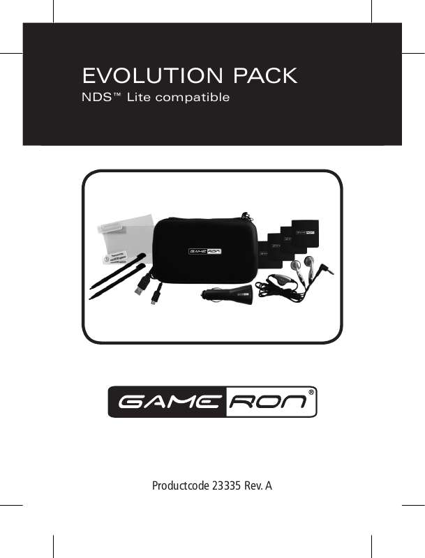 Guide utilisation GAMERON EVOLUTION PACK  de la marque GAMERON