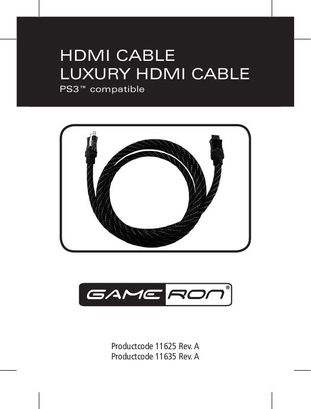 Guide utilisation GAMERON HDMI CABLE LUXURY HDMI CABLE  de la marque GAMERON